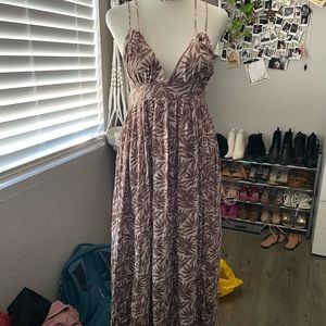 tan maxi dress